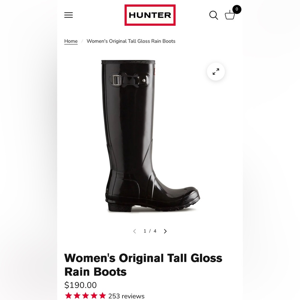 Hunter Women’s Original Tall Rain Boots – Glossy Dark Green